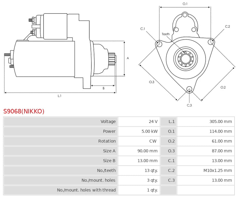 0-24000-0178 24V/5.0Kw 13t CW New Starter motor