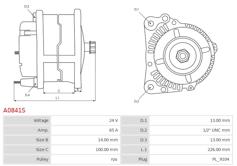 0120468054 24V/65A (D+) New Alternator