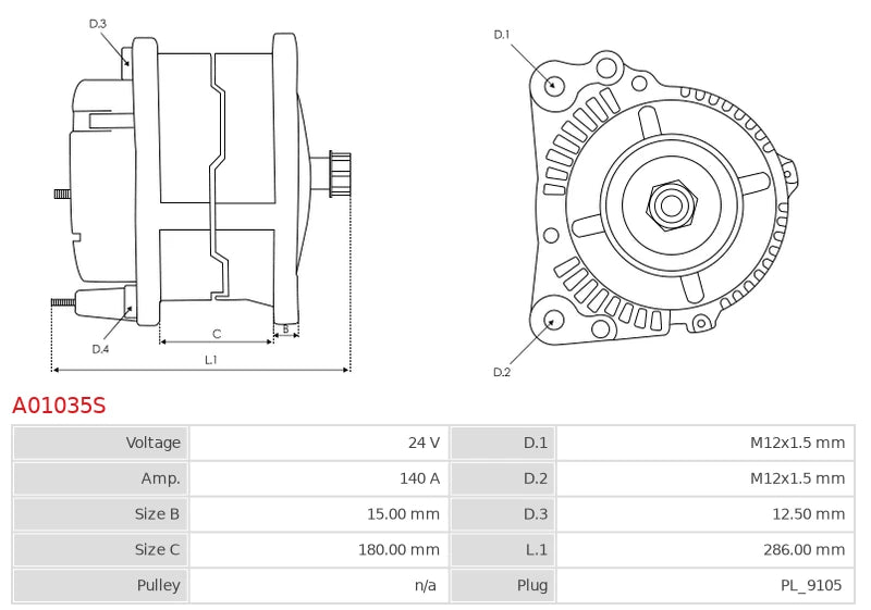 0120689605 24V/140A (D+ W) New Alternator
