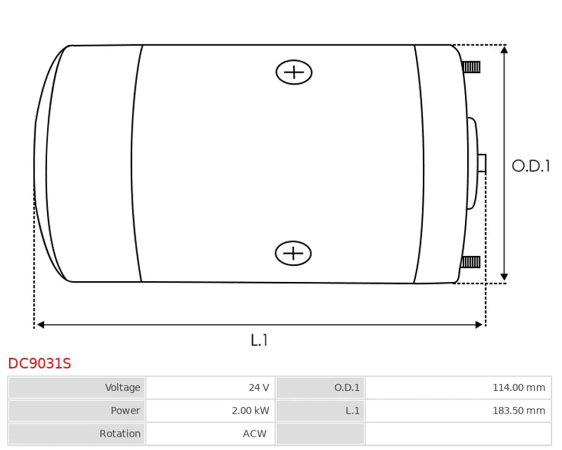 DC9031S 24V/2.0Kw ACW New DC Motor