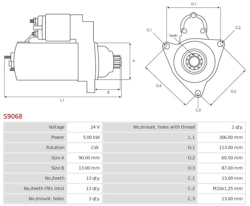 0-24000-0178 24V/5.0Kw 13t CW New Starter motor