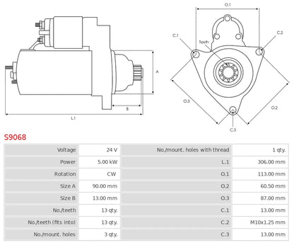 0-24000-0178 24V/5.0Kw 13t CW New Starter motor