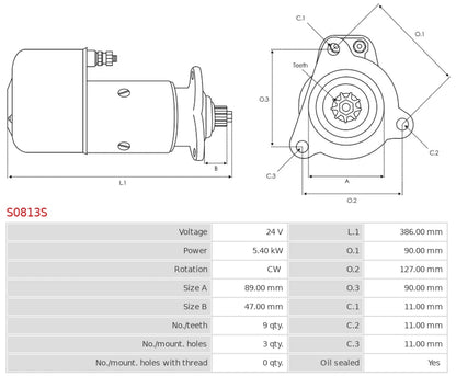 0001416080 24V/5.4Kw 9t CW New Starter motor