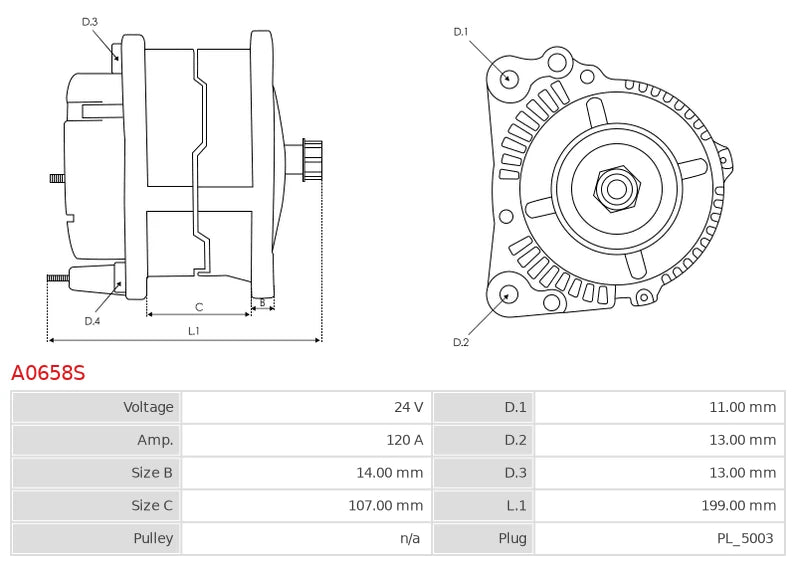 0124655131 24V/120A (W L 15 S DFM) New Alternator