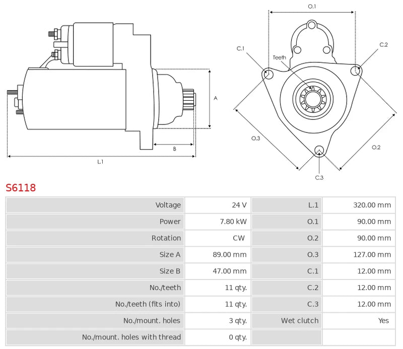 228000-7410 24V/7.8Kw 11t CW New Starter motor