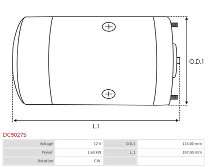 464048 12V/1.6Kw CW New DC Motor