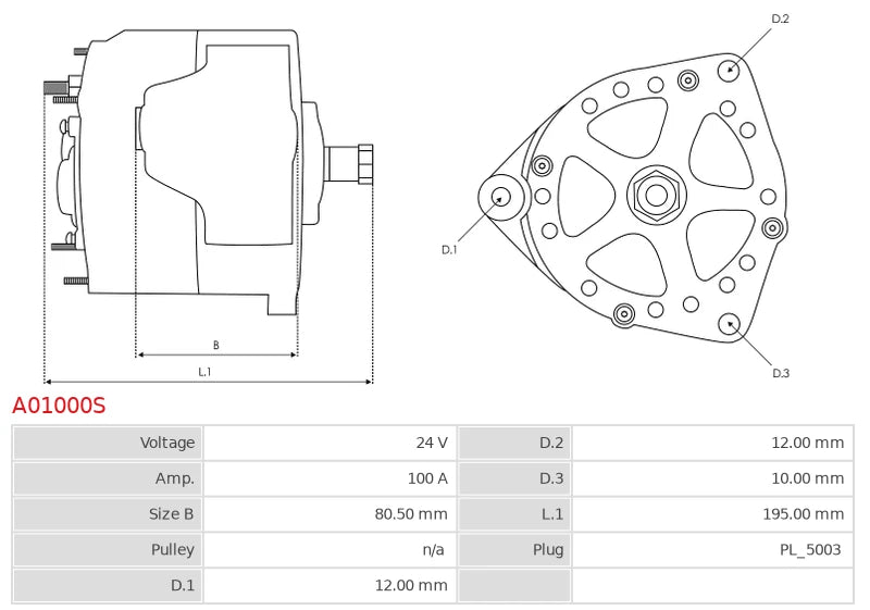 CA1739 24V/100A (W L 15 S DFM) New Alternator
