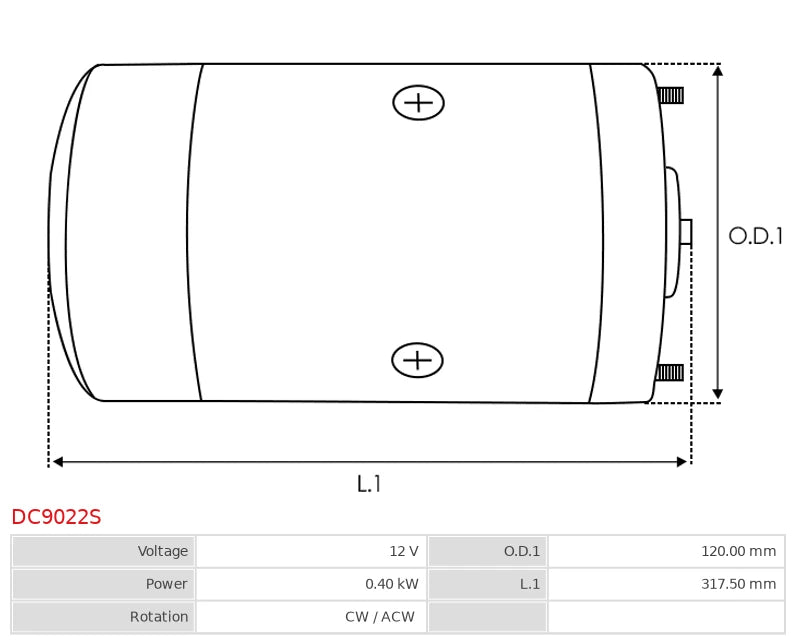 DC9022S 12V/0.4Kw CW/ACW New DC Motor