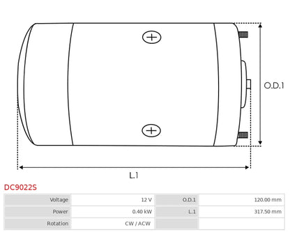 DC9022S 12V/0.4Kw CW/ACW New DC Motor