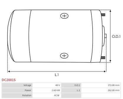 DM43006A 48V/2.6Kw ACW New DC Motor