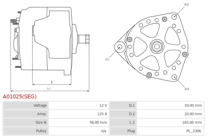 F000BL07F9 12V/125A (LIN) New Alternator