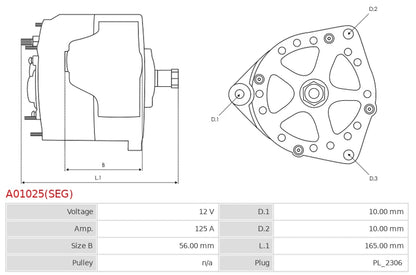 F000BL07F9 12V/125A (LIN) New Alternator
