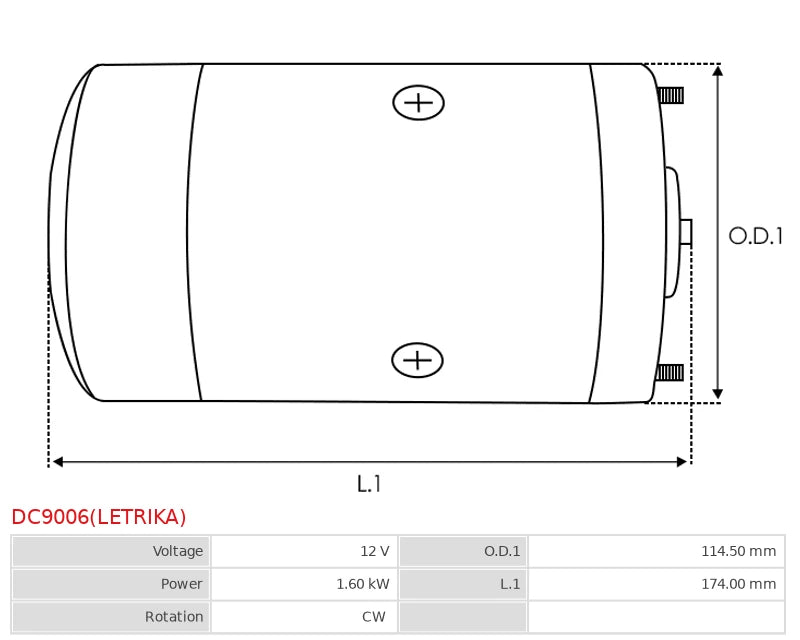IM0167 12V/1.6Kw CW New DC Motor